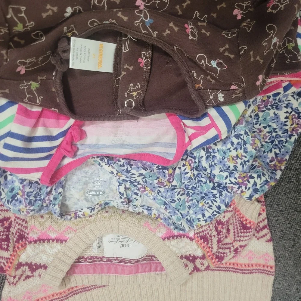 Gymboree Old Navy H&M 2T Dress Lot Girls 4pc Floral Striped Fair Isle Knit